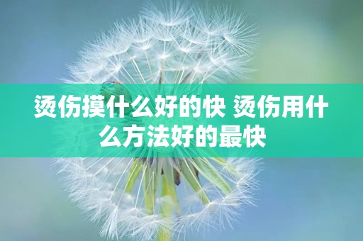 烫伤摸什么好的快 烫伤用什么方法好的最快