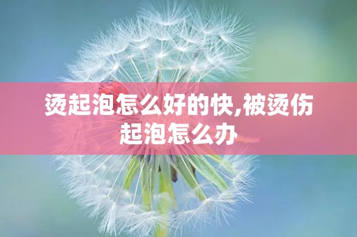 烫起泡怎么好的快,被烫伤起泡怎么办