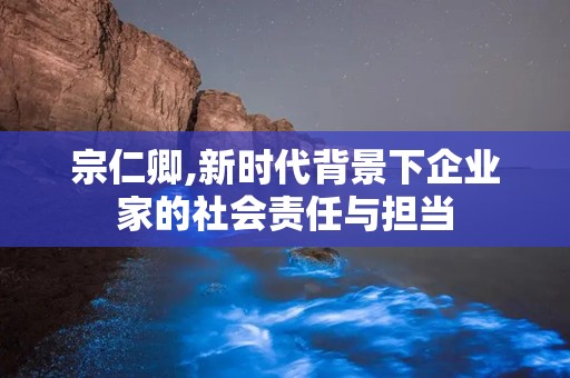 宗仁卿,新时代背景下企业家的社会责任与担当