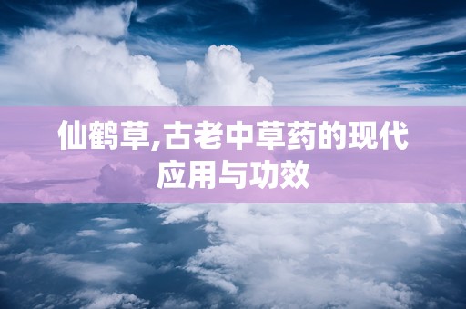 仙鹤草,古老中草药的现代应用与功效