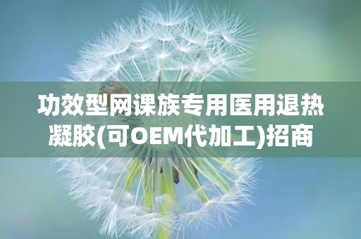 功效型网课族专用医用退热凝胶(可OEM代加工)招商