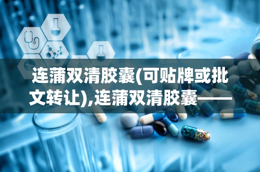 连蒲双清胶囊(可贴牌或批文转让),连蒲双清胶囊——清热解毒，燥湿止痢的优质中药产品