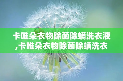 卡唯朵衣物除菌除螨洗衣液,卡唯朵衣物除菌除螨洗衣液——守护您的健康生活