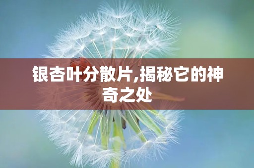 银杏叶分散片,揭秘它的神奇之处