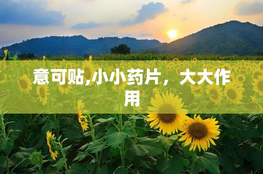 意可贴,小小药片，大大作用