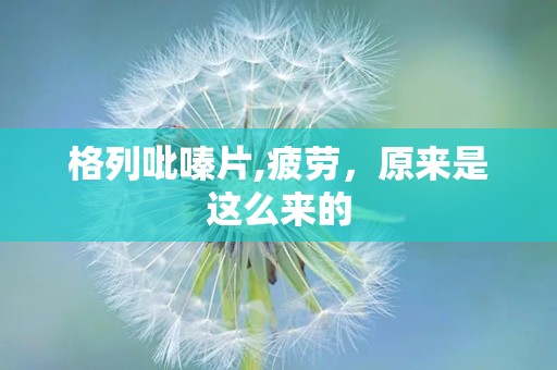 格列吡嗪片,疲劳，原来是这么来的