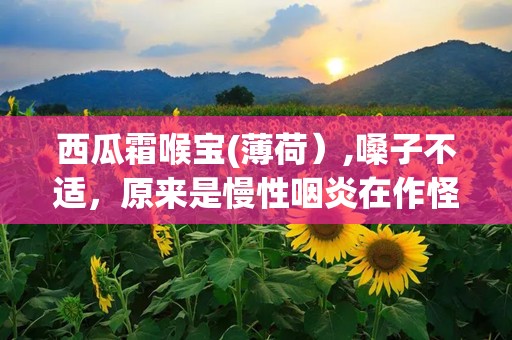 西瓜霜喉宝(薄荷）,嗓子不适，原来是慢性咽炎在作怪？