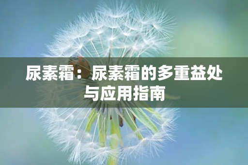 尿素霜：尿素霜的多重益处与应用指南