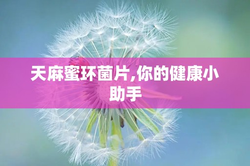 天麻蜜环菌片,你的健康小助手